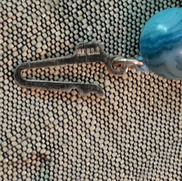 Blue crazy lace agate bead necklace, 14k clasp - Picture 2 of 7